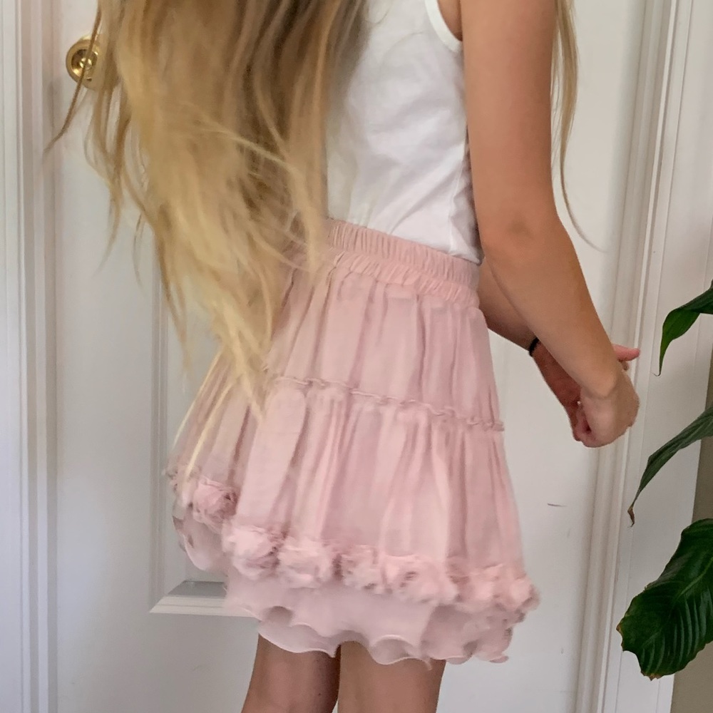 Rachel and Chloe Kids Rosettes dusty pink skirt 8